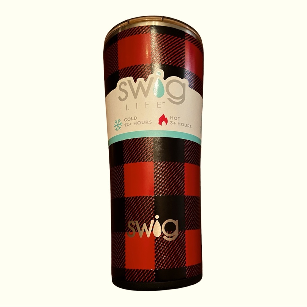 Swig Life - Red and Black Plaid Insulated Stainless Steel Tumbler 22 oz.